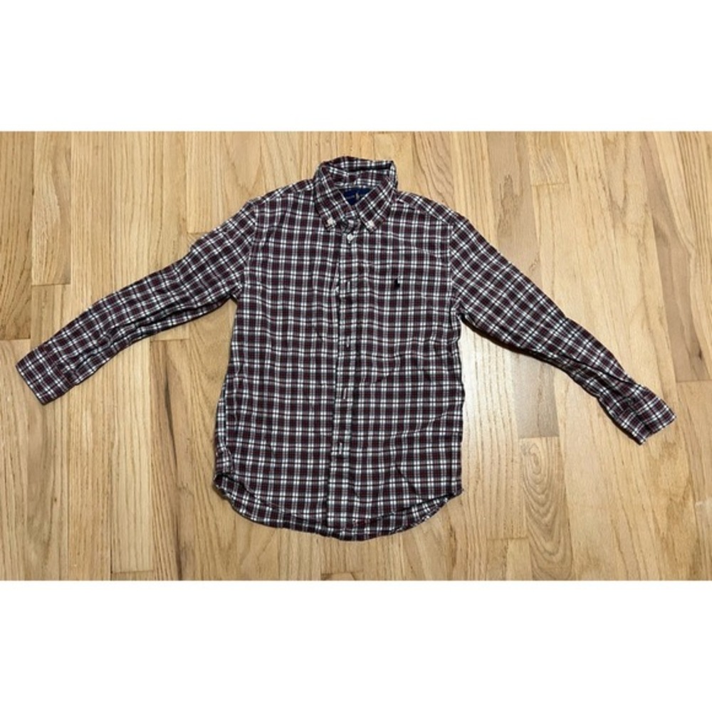 Polo Ralph Lauren Boys Red Plaid‎ Button-Up Shirt Size 7